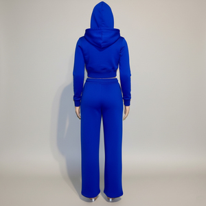 LOW MOQ Alta calidad Ropa de calle personalizada para mujer Sólido con capucha 100% Algodón Chándal en blanco Último diseño Cordón Trajes de sudor - Product Image 4