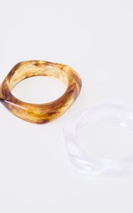 Brazalete de resina color completo tamaño pequeño resina acrílico apertura brazalete para mujeres niñas claro exquisito pulsera joyería de muñeca - Product Image 2