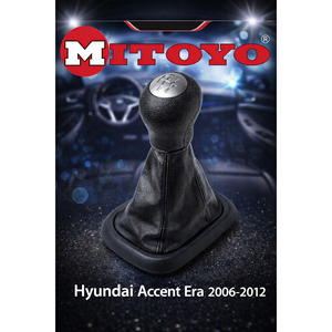 High Quality 2006-2012 Hyundai Accent Era Leather <b>Gear</b> Shift <b>Knob</b> Gaiter Set Compatible 5-Speed Manual Transmission Hyundai - Product Image 3