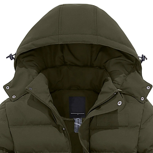 Veste d'hiver en toile légère antibactérienne écologique de haute qualité personnalisable Style bouffant col montant fermeture éclair en plein air - Product Image 3
