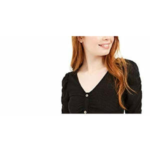 Top Casual da Ragazza Crave Fame con Design Arricciato e Testurizzato, Ricamo e Paillettes, Disponibile in Nero XL, Realizzato in Chiffon di Seta Lavorato a Maglia - Product Image 2