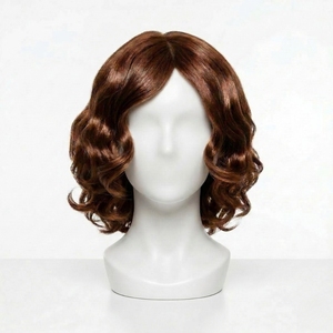 Peluca de Cabello Humano Virgen Brasileño, Color Castaño, con Frente de Encaje, Ondulado - Product Image 1