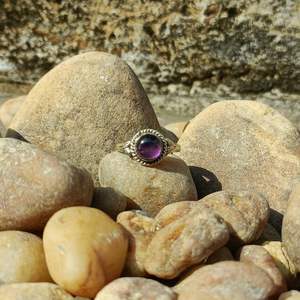 Natural Amethyst Round Shaped 925 Sterling <b>Silver</b> Cabochon Party Wear Rings Natural Stone Handmade Rings <b>Women</b> Fashion Jewelry - Product Image 4