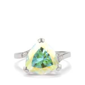 Anillo de Topacio Místico Mercurio de 7.65 ct con Circonita Blanca y Plata de Ley, Joyería con Incrustaciones de Moda - Product Image 2