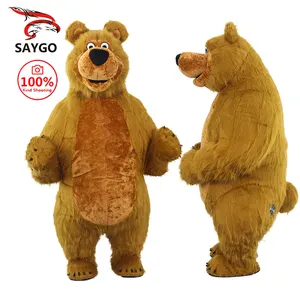 Saygo Hot Selling CE 2M/2.6M Inflatable Masha Bear Cartoon Character Mascot Costume Cosplay Suit For Adult
