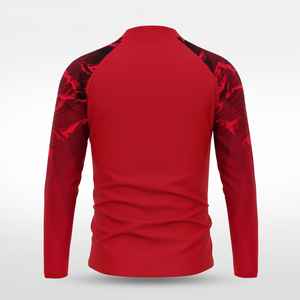 Men's Printed Lightweight <b>Long</b> <b>Sleeve</b> Quarter Zip Pullover Athletic Shirt Moisture Wicking Breathable <b>Stretch</b> Fabric Performance - Product Image 2