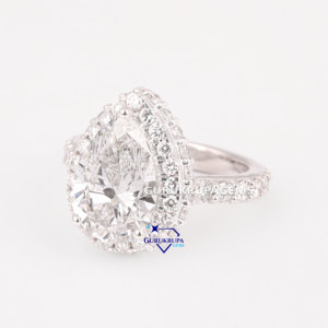 ได้รับการรับรองจาก IGI แหวนเพชรสำหรับผู้หญิงแหวนเพชรที่ดูหรูหราขนาด4กะรัตทำจากน้ำหยด925 - Product Image 4