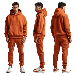 Conjunto Deportivo Premium de Algodón Grueso con Paneles Contorneados, Sudadera con Capucha Oversize y Pantalones Jogger, Fabricante OEM - Product Image 4