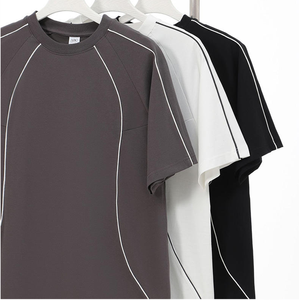 260Grams 100% Cotton O-<b>Neck</b> <b>Men</b> Regular Fit Anti-Wrinkle Quick Dry Breathable Short Sleeve <b>High</b> Quality <b>T</b>-<b>Shirt</b> - Product Image 3