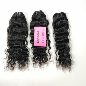 Extensiones de cabello humano de onda profunda de doble trama para mujer negra paquete indio crudo sin procesar Natural 100% alineado con cutícula - Product Image 3