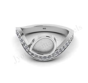 Haute qualité 925 argent Sterling poire 4mm Semi montage crémation bijoux personnalisé à la mode cadeau de noël pour les femmes en gros - Product Image 6