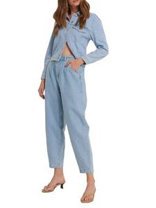 Nouvelle veste en jean tendance à col rabattu, couleur unie, manches longues, pour étudiants, printemps et automne, échantillon gratuit offert, 2026 - Product Image 1