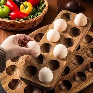 Plateau de rangement d'oeufs en bois Organisateur de cuisine ferme rustique - Product Image 4