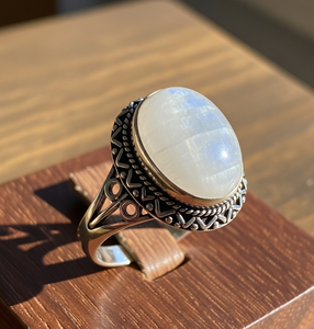 Stylish 925 Silver moonstone <b>Crystal</b> Wedding Party Band High Quality Ethiopian Rose Gold Plating Trendy Fashion <b>Rings</b> Gift - Product Image 2