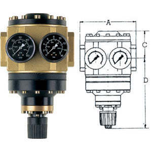 Réducteurs de pression en laiton Giant 3471GP 2 pour air comprimé jusqu'à 40 bars pour l'hélium et le CO2 - Product Image 1