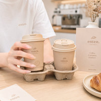 Gobelet en papier personnalisé de luxe écologique jetable à double paroi de 8 oz et 12 oz pour boissons chaudes, thé Karak, Gahwa, café arabe, avec couvercle