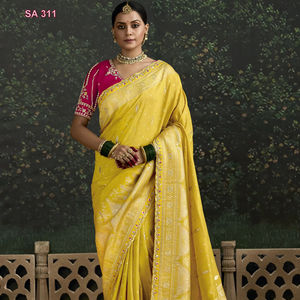 Saree de seda suave de diseñador indio y paquistaní, hermosa ropa de boda tradicional para fiestas, estilo tradicional - Product Image 1