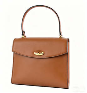 Sac à main vintage en cuir véritable marron d'<span class=keywords><strong>occasion</strong></span> avec rabat <span class=keywords><strong>et</strong></span> poignée, fermeture torsadée, pour femme, idéal pour le bureau <span class=keywords><strong>et</strong></span> les trajets quotidiens - Product Image 1