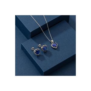 Set di gioielli in acciaio inossidabile con Design a cuore in pietra zircone - Product Image 2