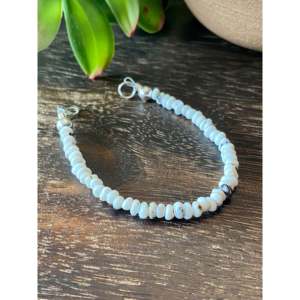 Handmade Southwest Ethnic Beaded <b>Bracelet</b> with White Buffalo & Sterling <b>Silver</b> White Buffalo & Sterling <b>Silver</b> Beaded <b>Bracelets</b> - Product Image 3