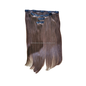 2025 nouveau Remy Clip-In soyeux vague droite Extensions de cheveux humains produit en gros en vente - Product Image 1