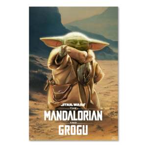 The Mandalorian & Grogu <b>Poster</b> Digital Printing on Vinyl Canvas Scroll Style for Decorative Use - Product Image 1