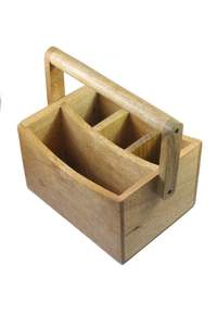 Organizador de Caddy de madera rústica para decoración de comedor de granja, utensilios de almacenamiento, cubiertos esenciales en mesas de comedor - Product Image 6