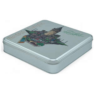 Caja de Regalo Cuadrada Plateada Mate de 120x120x40 mm, Diseño Personalizado Impreso, Caja de Hojalata de Grado Alimenticio - Product Image 5