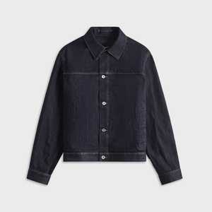 Veste en jean brodée personnalisée pour homme, décontractée, en coton, boutonnée, style délavé, coupe-vent, séchage rapide - Product Image 4