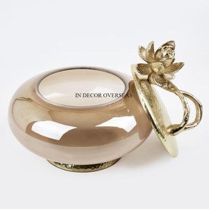 กล่องเก็บอาหารทำจากแก้วสีไม่เหมือนใครพร้อมฝาปิดด้านบนดีไซน์สุดหรูรูปทรงทันสมัย - Product Image 1