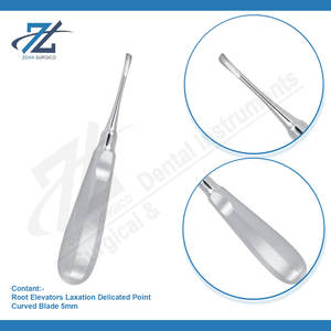 Elevador de raíz hoja curva 5mm acero inoxidable de alta calidad Dental quirúrgico elevador de raíz instrumentos fabricante Pakistán - Product Image 3