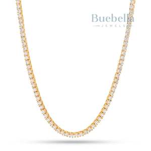 Venta caliente 925 Plata 14K Chapado en oro 4mm VVS Moissanite Collar de cadena de tenis para hombres y mujeres Premium Moissanite Jewelry - Product Image 2