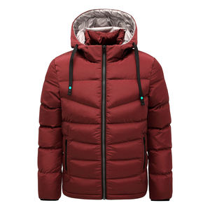 Veste d'hiver matelassée avec capuche, fermeture éclair bidirectionnelle, en toile imperméable 100% polyester, qualité supérieure, impression personnalisée - Product Image 5