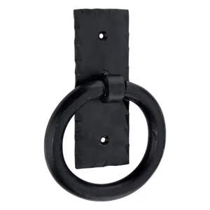 Aldaba de puerta de latón antiguo negro de alta calidad, anillo decorativo forjado a mano y hecho a mano, accesorios modernos para ventana de entrada - Product Image 3