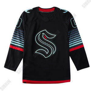 Maillot de hockey personnalisé Sibrin pour l'équipe de Seattle Kraken, tailles adultes personnalisées, impression par sublimation, uniforme de hockey 100% polyester - Product Image 2