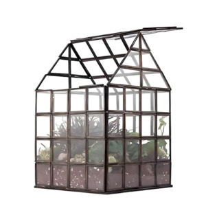 เทอราเรียมแก้วกรอบโลหะสีดำแบบทันสมัยแจกันตั้งโต๊ะสำหรับตกแต่งบ้านงานแต่งงานรูปทรงบ้านทำมือเป็นมิตรกับสิ่งแวดล้อม - Product Image 5