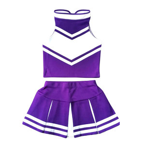 Nuevos conjuntos de uniformes de porristas de mujer personalizados a la moda Spandex/poliéster 220g precio bajo logotipo personalizado impreso transferencia de calor - Product Image 1