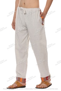 Conjunto de pijama de algodón 100% de diseño personalizado, ropa de dormir informal transpirable para hombre con bolsillo, pijamas informales con patrón tribal nepalí - Product Image 4