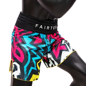 Short de boxe de haute qualité écologique personnalisé Fairtex Graffiti Design 100% polyester unisexe vêtements d'arts martiaux professionnels - Product Image 1