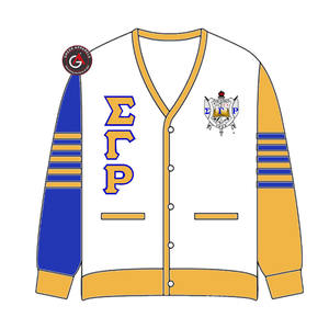 Sigma Gamma Rho Soror Embroidery Women Acrylic Cardigans | SGRho Sorority Embroidered Ladies Custom Style Cardigan <b>Sweater</b> - Product Image 2