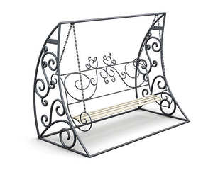 Handcrafted Iron <b>Swing</b> Chair Decorative <b>Frame</b> Modern Outdoor Seating <b>for</b> Hotels Parks Terraces Front Porches (Full Color - Product Image 5