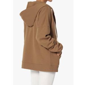 Sudadera Ligera Informal para Mujer, Manga Larga, Holgada, con Cierre Completo, Chaqueta de Color Sólido - Product Image 4