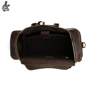กระเป๋าเดินทางขนาดใหญ่พิเศษ สำหรับวันหยุดสุดสัปดาห์ สีน้ำตาลเข้ม หนังแท้ 100% กระเป๋าถือขึ้นเครื่องบิน กระเป๋าเดินทางแบบดัฟเฟิล สำหรับผู้ชาย - Product Image 6