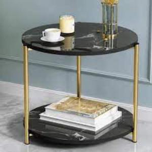 โต๊ะเหล็กหินอ่อนมุมด้านบนโต๊ะห้องนั่งเล่นโต๊ะกลมด้านข้างสำหรับบ้านใหม่ล่าสุด - Product Image 1