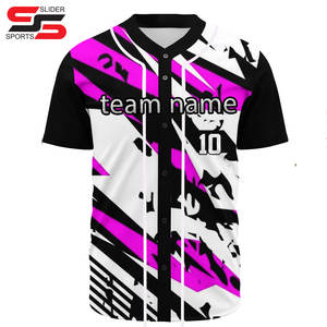 Nouveau design, logo personnalisé, sublimation, broderie en twill, 100% polyester, imprimé, séchage rapide, maillot de baseball pour homme - Product Image 1