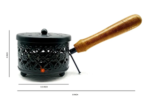 Quemador de incienso de alta calidad para meditación en el hogar y quemador de incienso de lujo de aromaterapia con mango de madera soporte de gran capacidad - Product Image 2