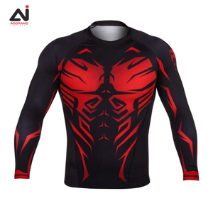 Custom MMA manga larga Rash Guards BJJ Rashguard Kickboxing transpirable deporte secado rápido Rash guards - Product Image 3