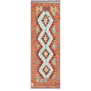 Alfombra Kilim de Maimana, Afganistán, 186 x 64 cm, Alfombras y Juegos de Alfombras - Product Image 1