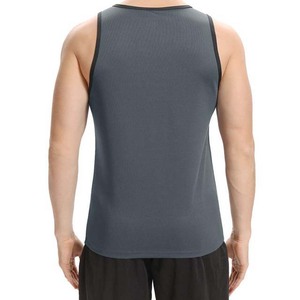 Camisetas sin mangas de gimnasio para hombre y mujer, Camiseta deportiva sin costuras transpirable de secado rápido, método de tejido de punto de algodón estampado con bordado personalizado - Product Image 3