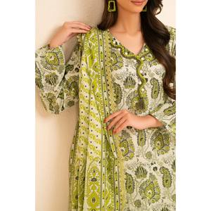 Traje Salwar Kameez de 3 Piezas en Algodón Khaddar Estampado con Dupatta para Festivales, Ropa Étnica, Estilo Pakistaní, Vestido Indio SD-52257 - Product Image 1